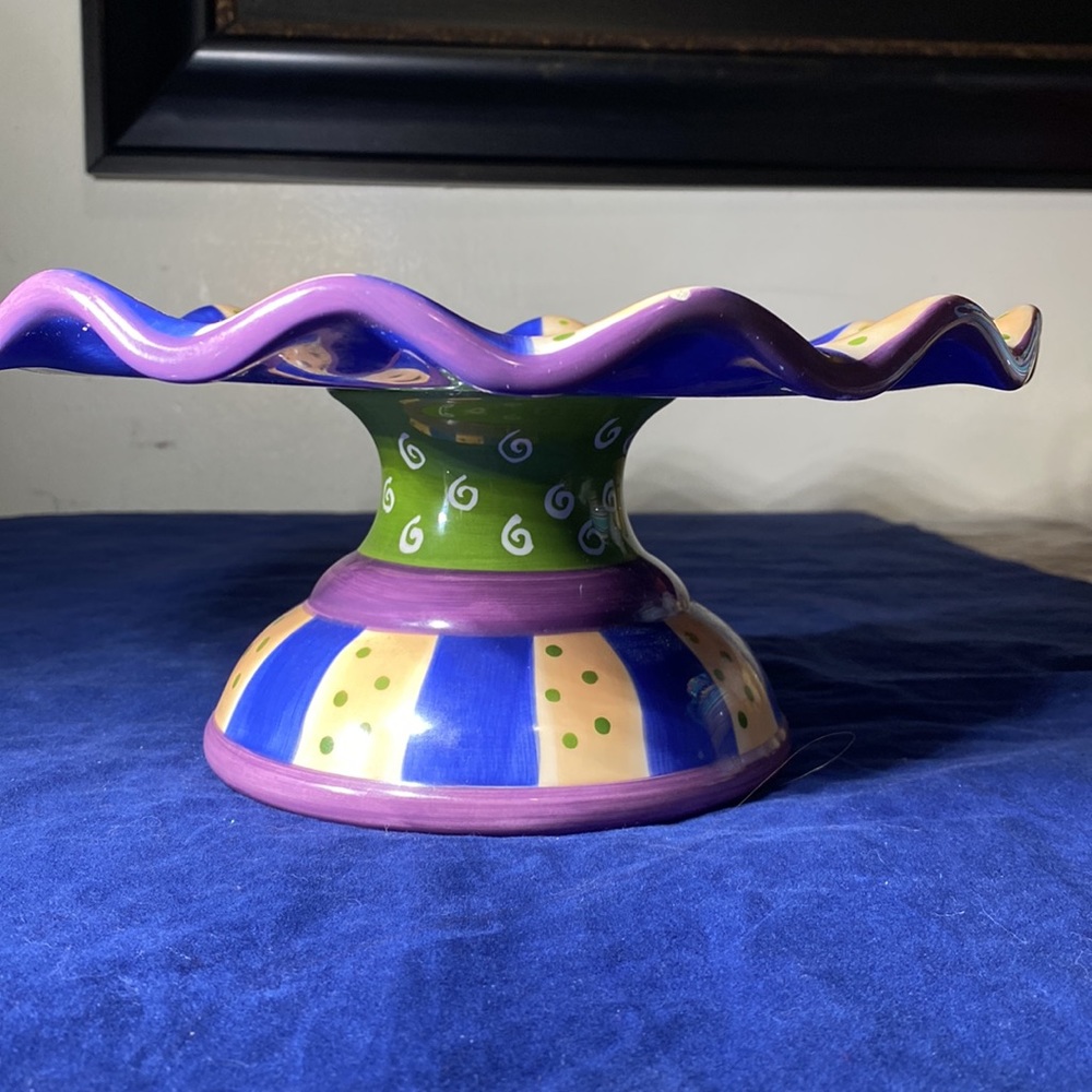 Ganz Ceramic Cake Pedestal Fruity theme
